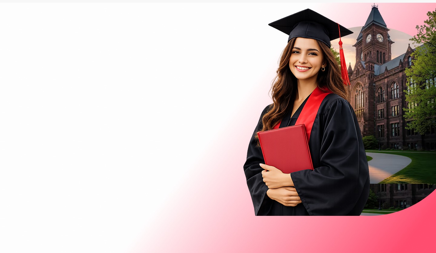 Graduate holding books
